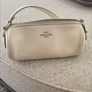 Coach Cream Leather Wristlet